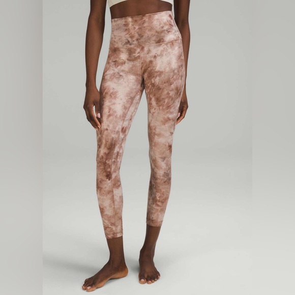 21.25” Lululemon Align HR Shine Diamond Dye Misty Shell Cacao Diffuse Dot Foil 6 - Picture 1 of 17